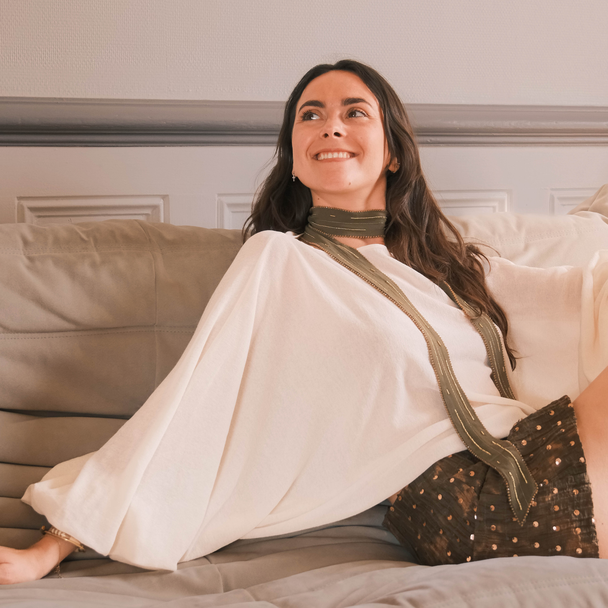 ✨ NOUVEAUTÉ ✨ Sautoir Maxi Olive – Bijou en soie