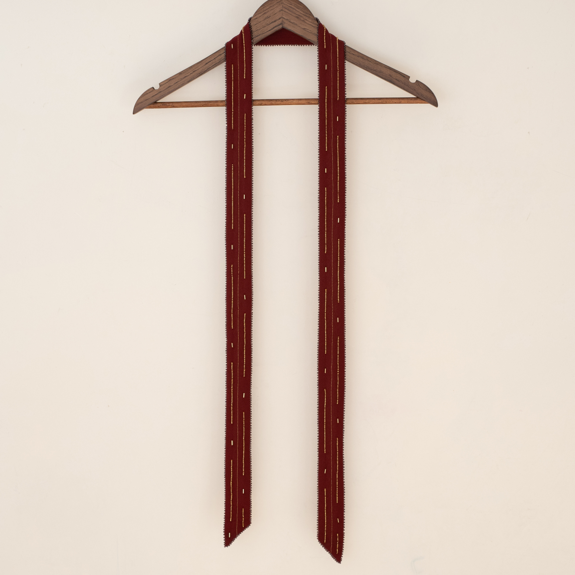 Sautoir Maxi Grenat – Bijou-textile en soie