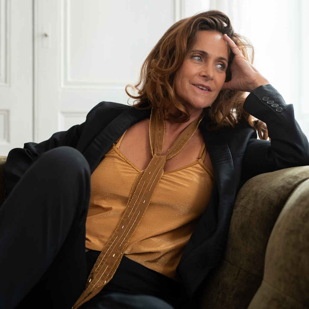 Sautoir Maxi Camel – Bijou-textile en soie