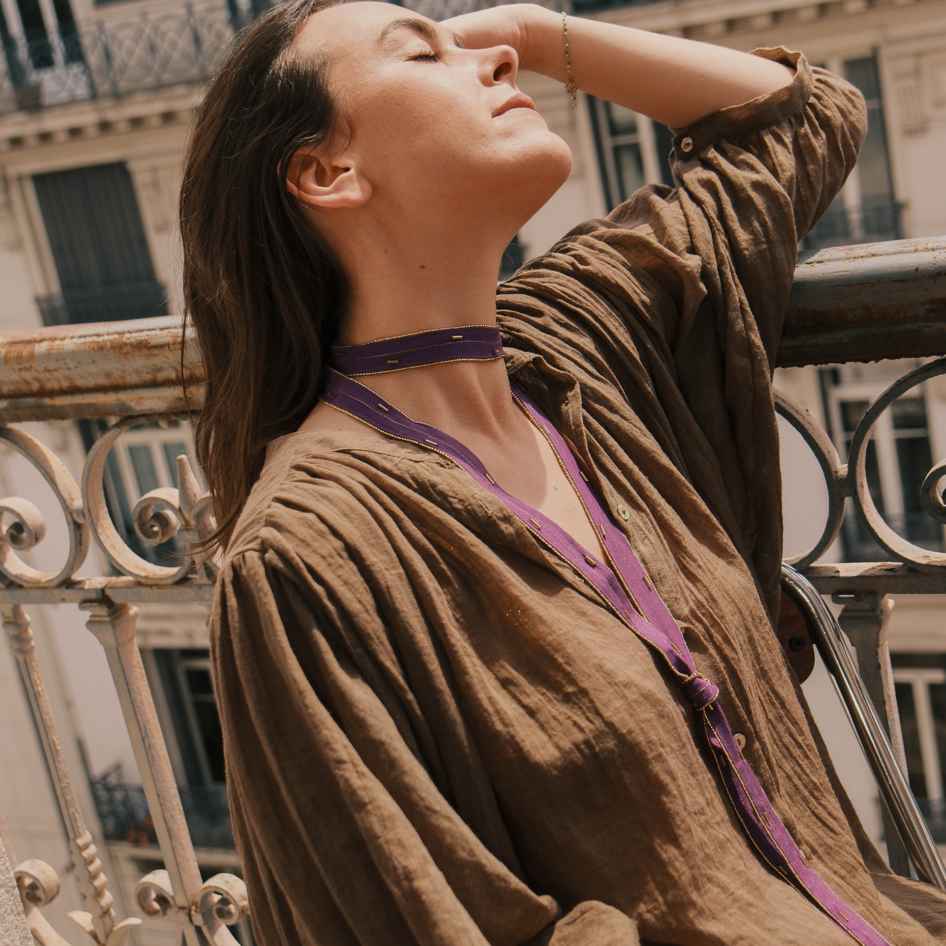 ✨ NOUVEAUTÉ ✨ Sautoir Mini Violet – Bijou en soie
