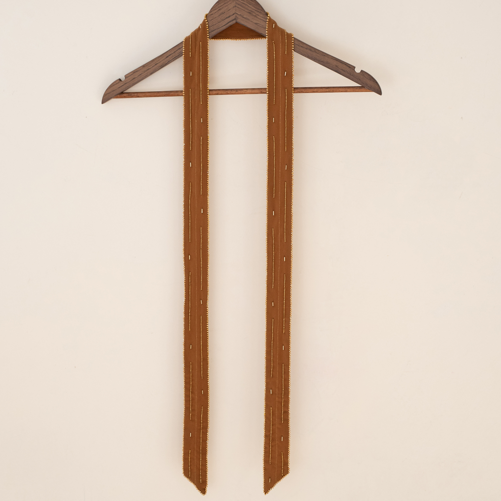 Sautoir Maxi Camel – Bijou-textile en soie